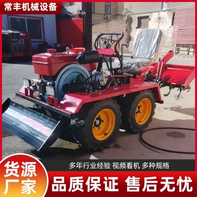 大棚田地林地乘坐式小型四驅(qū)微耕機(jī) 開(kāi)溝播種農(nóng)用自走式旋耕機(jī)