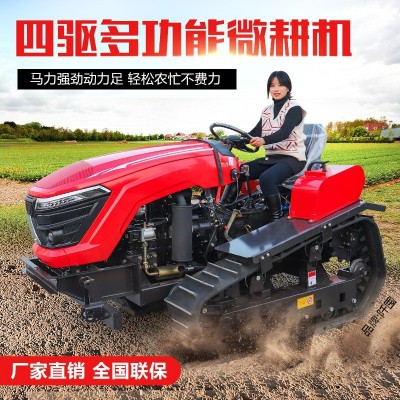 多功能履帶拖拉機水旱旋耕機田園管理機乘坐式柴油微耕機農用打藥